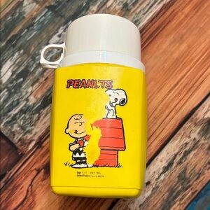 Yellow Peanuts Lunchbox Thermos Snoopy VTG